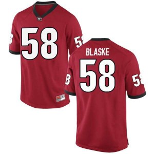 #58 Austin Blaske University of Georgia Men's Replica Football Jersey Red