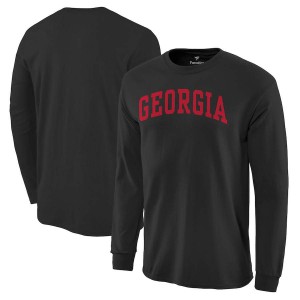 T-Shirt Georgia Bulldogs Men's Basic Arch Black Long Sleeve Stitched T-Shirts Black
