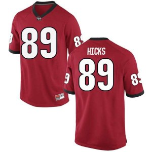 #89 Braxton Hicks UGA Bulldogs Men's Replica Stitched Jersey Red