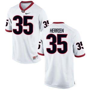 #35 Brian Herrien UGA Bulldogs Men's Game Official Jerseys White
