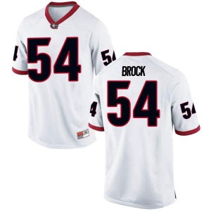 #54 Cade Brock UGA Bulldogs Men's Game University Jerseys White