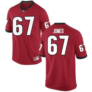 #67 Caleb Jones UGA Bulldogs Men's Replica Embroidery Jersey Red