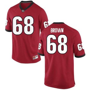 #68 Chris Brown UGA Bulldogs Men's Game Stitched Jerseys Red