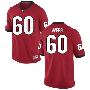 #60 Clay Webb Georgia Bulldogs Men's Replica Stitched Jerseys Red