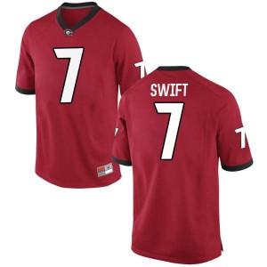 #7 D'Andre Swift University of Georgia Men's Replica Player Jerseys Red