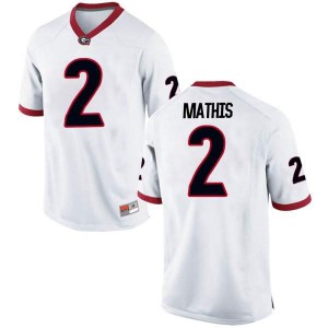 #2 D'Wan Mathis Georgia Men's Game Player Jerseys White