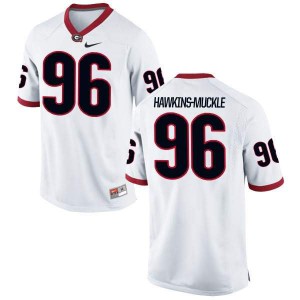 #96 DaQuan Hawkins-Muckle Georgia Men's Limited Embroidery Jersey White