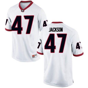 #47 Dan Jackson Georgia Bulldogs Men's Game University Jerseys White
