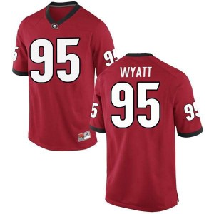 #95 Devonte Wyatt University of Georgia Men's Game University Jerseys Red