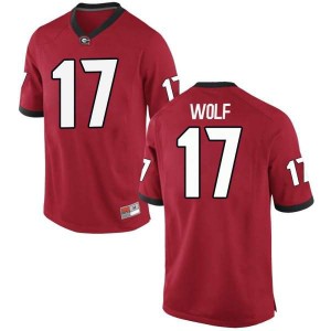#17 Eli Wolf University of Georgia Men's Game High School Jerseys Red