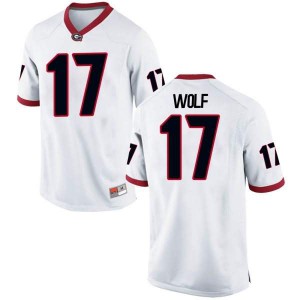 #17 Eli Wolf UGA Bulldogs Men's Game Football Jersey White