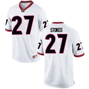 #27 Eric Stokes UGA Men's Game Embroidery Jerseys White