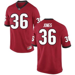 #36 Garrett Jones Georgia Bulldogs Men's Game Official Jerseys Red