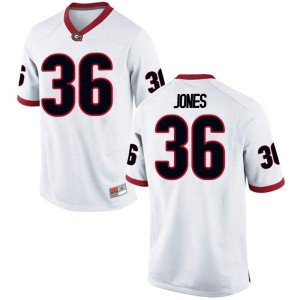 #36 Garrett Jones UGA Bulldogs Men's Replica Stitch Jersey White