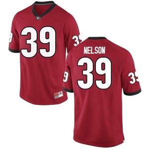 #39 Hugh Nelson Georgia Men's Replica Player Jerseys Red