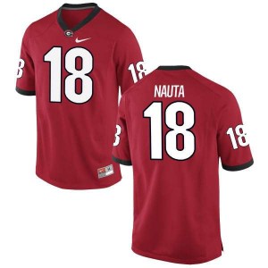 #18 Isaac Nauta UGA Men's Authentic Official Jerseys Red