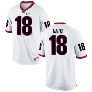 #18 Isaac Nauta UGA Bulldogs Men's Limited Embroidery Jerseys White