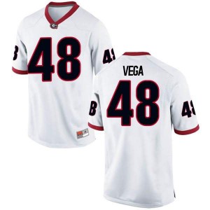 #48 JC Vega UGA Bulldogs Men's Replica Stitched Jerseys White