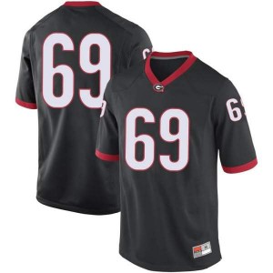 #69 Jamaree Salyer Georgia Bulldogs Men's Replica Stitched Jerseys Black