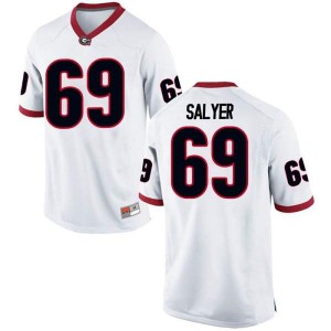 #69 Jamaree Salyer University of Georgia Men's Replica Player Jerseys White