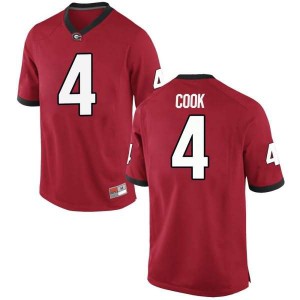 #4 James Cook Georgia Men's Game Player Jersey Red