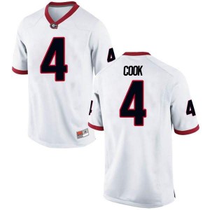#4 James Cook UGA Bulldogs Men's Replica Stitched Jerseys White