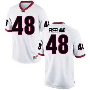 #48 Jarrett Freeland University of Georgia Men's Game Football Jersey White