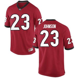 #23 Jaylen Johnson UGA Bulldogs Men's Game University Jersey Red