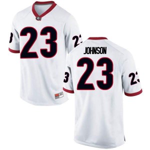 #23 Jaylen Johnson UGA Bulldogs Men's Game Stitched Jersey White