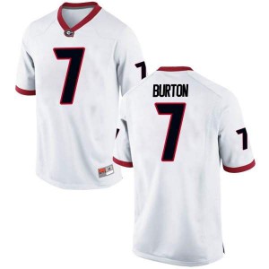 #7 Jermaine Burton UGA Bulldogs Men's Game Stitched Jersey White