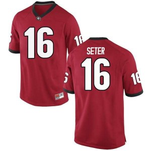 #16 John Seter University of Georgia Men's Game Football Jerseys Red