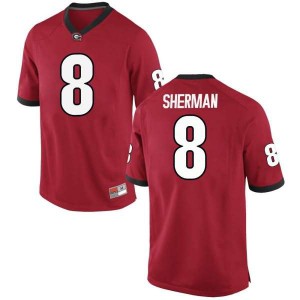 #8 MJ Sherman UGA Men's Replica Football Jersey Red