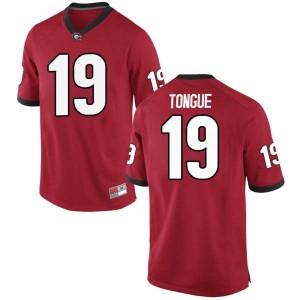 #19 Makiya Tongue Georgia Bulldogs Men's Replica Stitch Jerseys Red