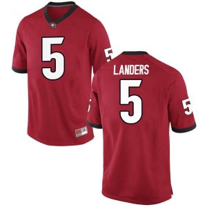 #5 Matt Landers Georgia Men's Replica Football Jerseys Red
