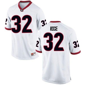 #32 Monty Rice UGA Bulldogs Men's Replica University Jerseys White