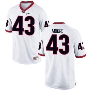 #43 Nick Moore UGA Bulldogs Men's Game Player Jersey White