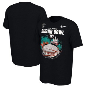 T-Shirt UGA Bulldogs Men's 2020 Sugar Bowl Bound Illustration Player T-Shirts Black