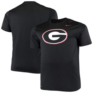 T-Shirt UGA Bulldogs Men's Big & Tall Legend Primary Performance Logo Stitched T-Shirts Black