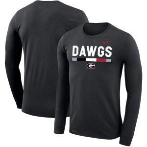 T-Shirt UGA Bulldogs Men's Team DNA Legend Performance Long Sleeve Stitch T-Shirts Black