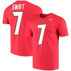 T-Shirt Georgia Bulldogs Men's D'Andre Swift Name & Number Alumni Official T-Shirt Red