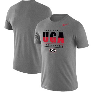 T-Shirt UGA Bulldogs Men's Big & Tall Legend Property Of Performance College T-Shirt Heathered Charcoal