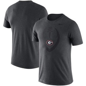 T-Shirt Georgia Men's Performance Football Legend Icon College T-Shirt Heathered Charcoal