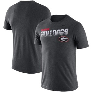 T-Shirt Georgia Bulldogs Men's Sideline Legend Performance Embroidery T-Shirts Heathered Charcoal