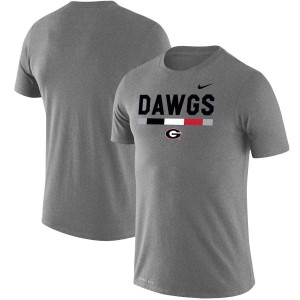 T-Shirt Georgia Bulldogs Men's Team DNA Legend Performance Football T-Shirt Gray Heathered