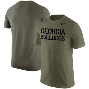 T-Shirt Georgia Men's Stencil Wordmark University T-Shirts Olive