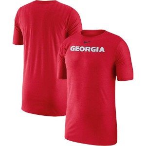 T-Shirt UGA Bulldogs Men's 2018 Sideline Player Performance Top Stitched T-Shirts Red