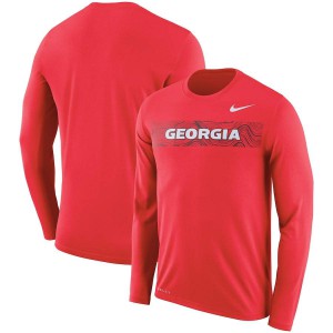 T-Shirt UGA Men's 2018 Sideline Seismic Performance Legend Long Sleeve Alumni T-Shirts Red
