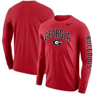 T-Shirt Georgia Men's Arch & Logo Long Sleeve Two-Hit High School T-Shirt Red
