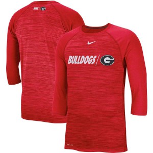 T-Shirt UGA Bulldogs Men's Baseball Performance Legend Raglan 3/4-Sleeve NCAA T-Shirt Red