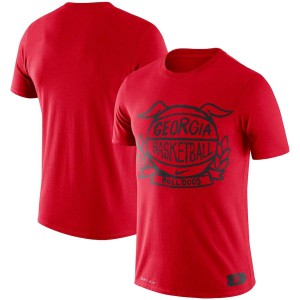 T-Shirt Georgia Bulldogs Men's Basketball Crest Performance University T-Shirt Red